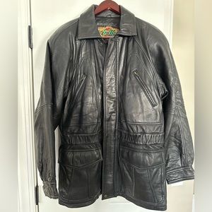 GIII G3 Pelle Global Identity Black Leather Coat